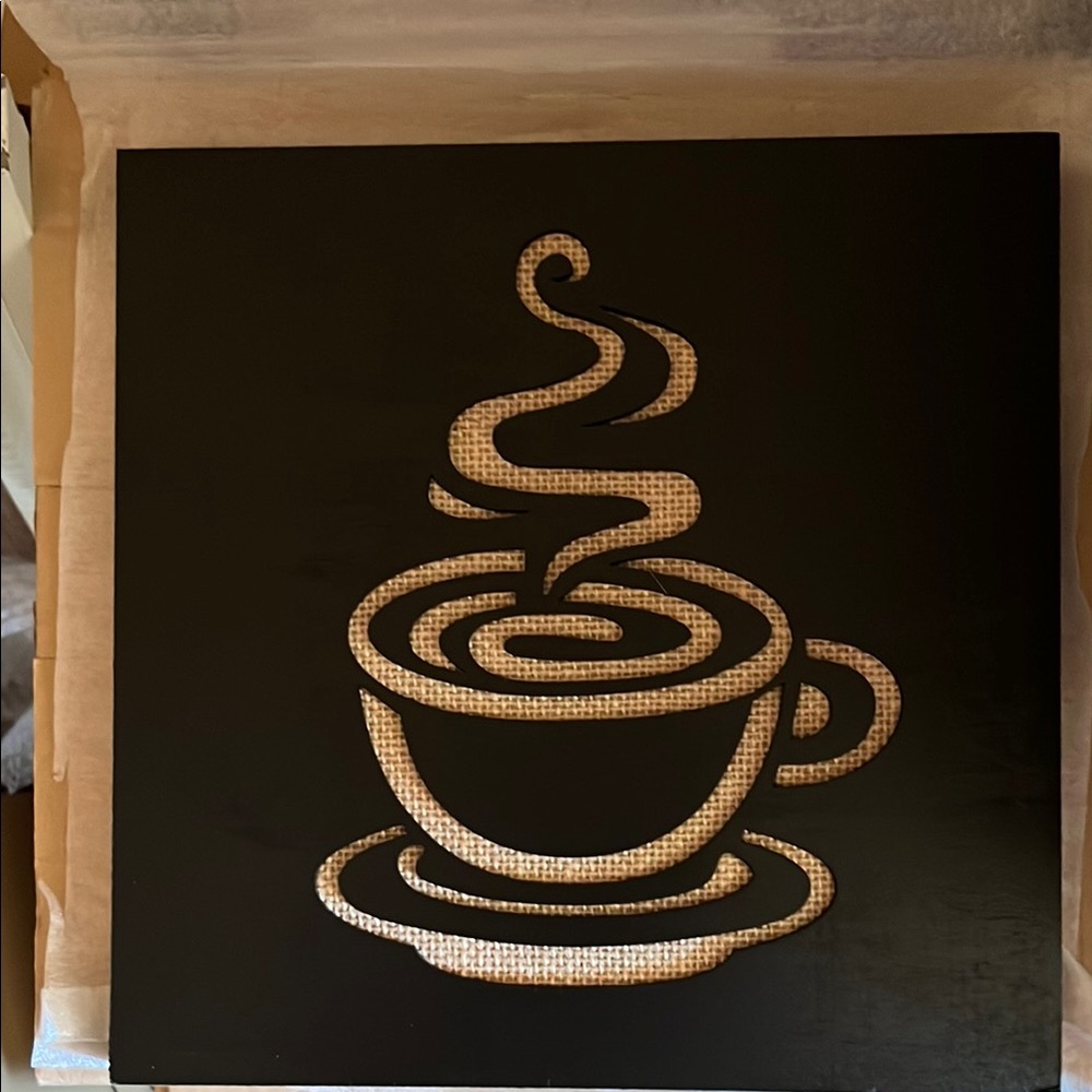 Black and Tan Coffee Cup Wall Art